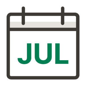 July calendar month icon