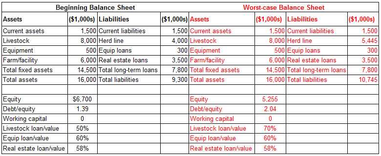 Balance Sheet table