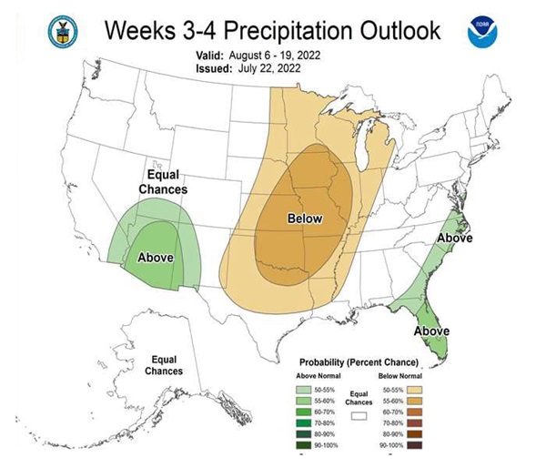 weeks 3-4 precipitation outlook july 22 2022